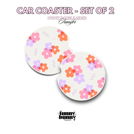 Squiggle Flowers - UVDTF Coaster