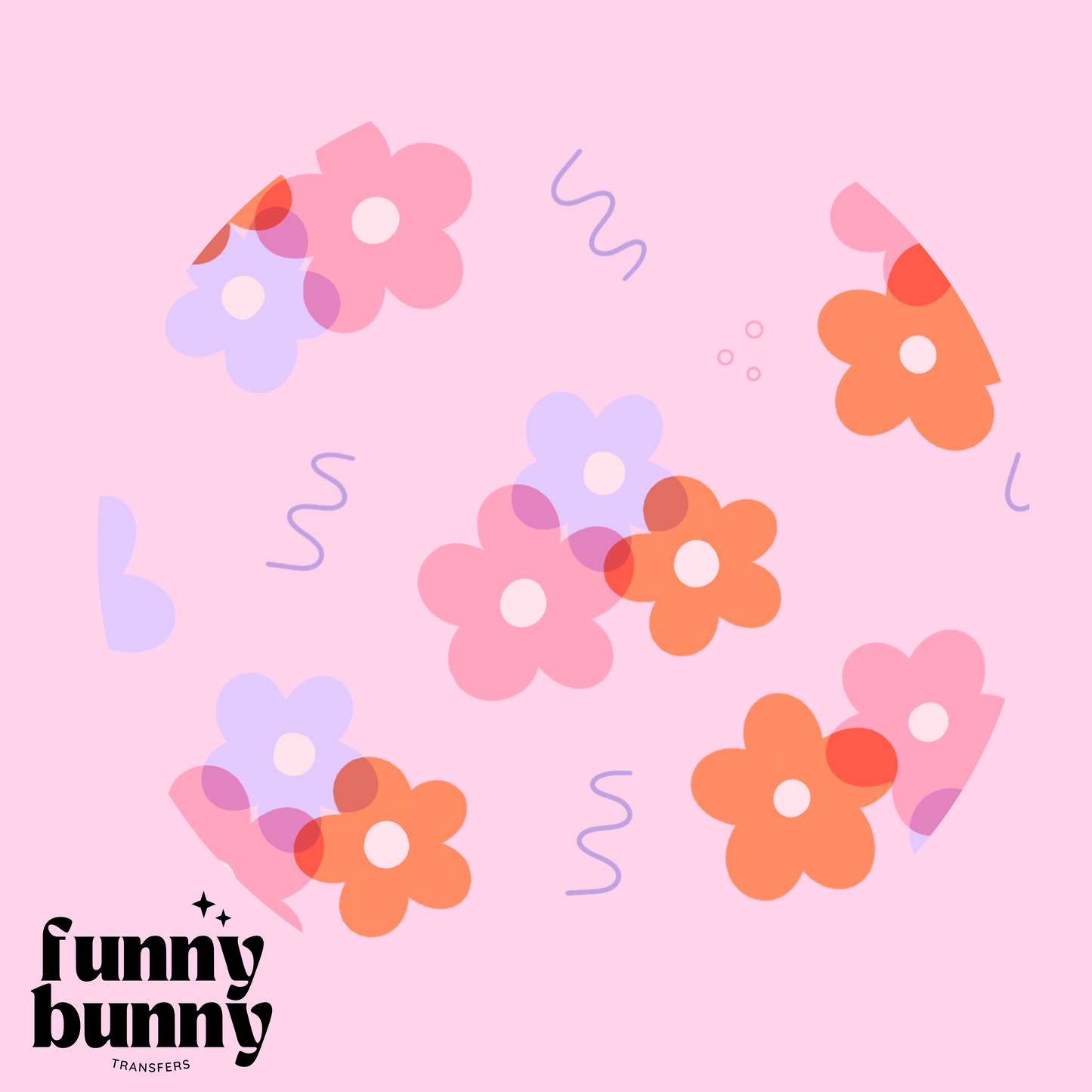 Squiggle Flowers - UVDTF Lid Decal