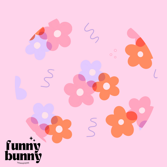 Squiggle Flowers - UVDTF Lid Decal