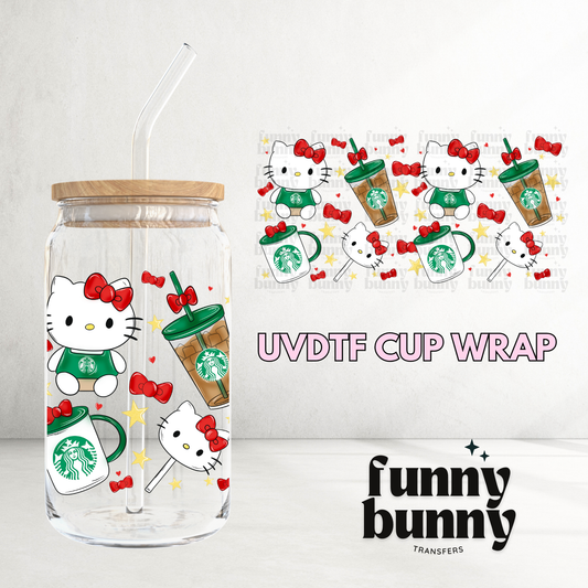 Starbies Kitty - 16oz UVDTF Cup Wrap