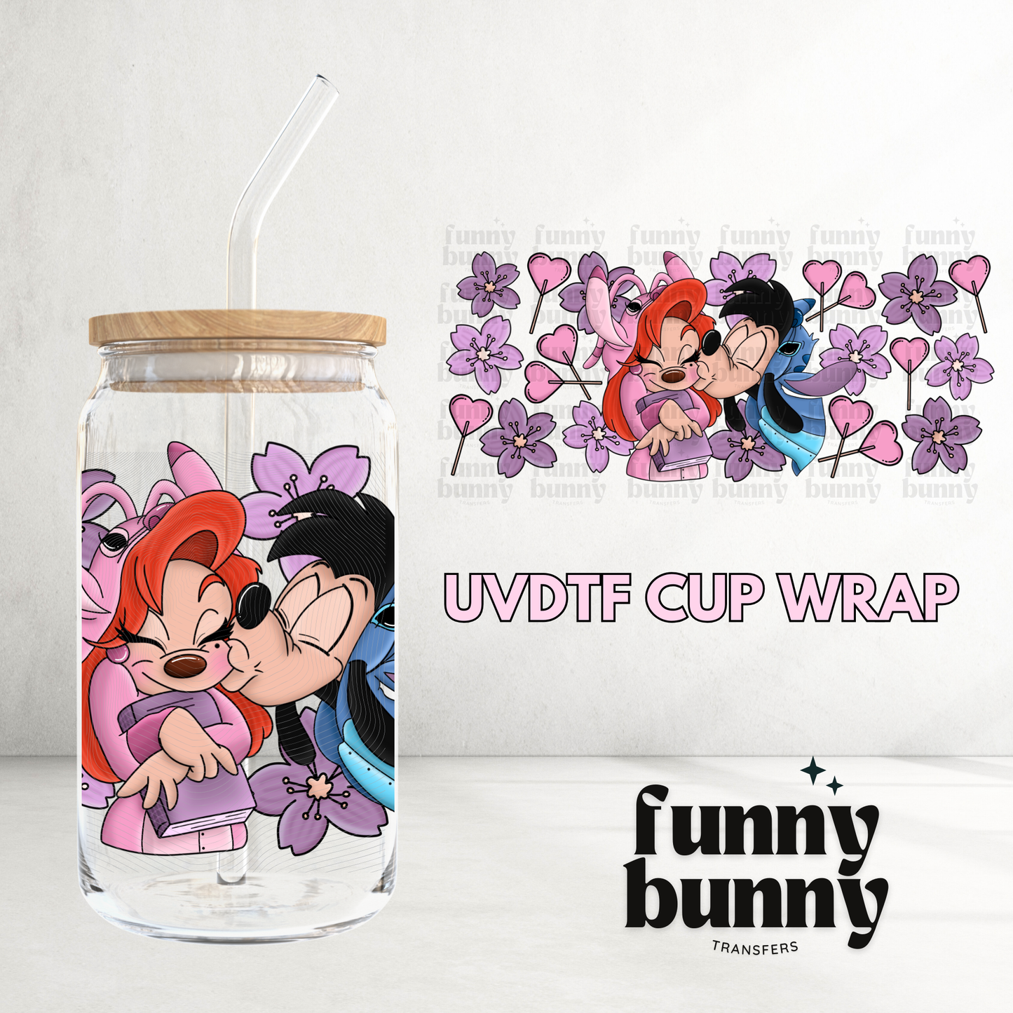 Blue Alien Couple - 16oz UVDTF Cup Wrap