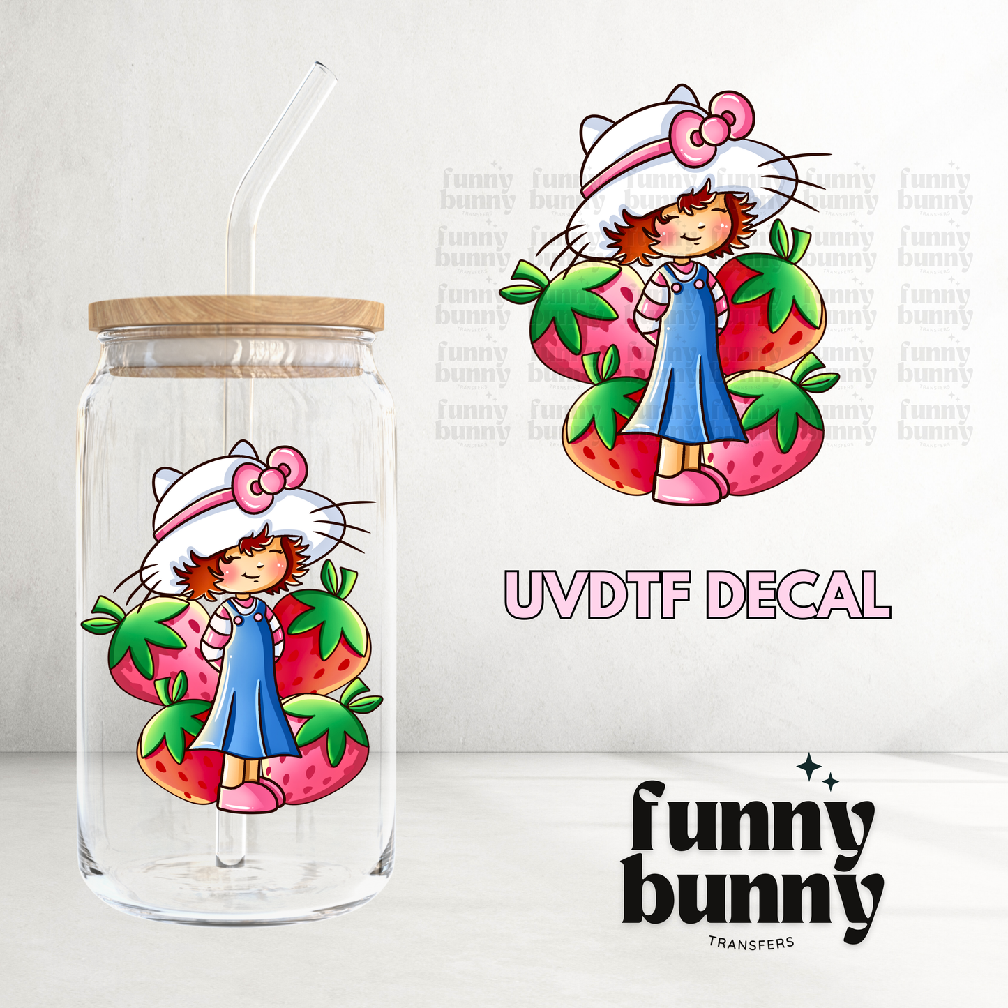 Strawberry Cake Girl - UVDTF Decal