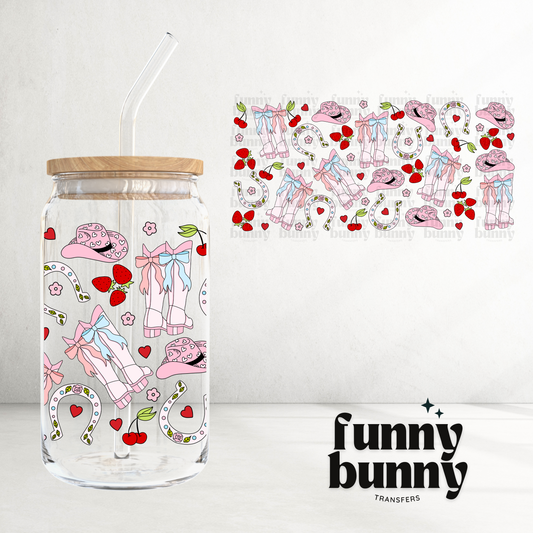 Strawberry Cowgirl - 16oz UVDTF Cup Wrap