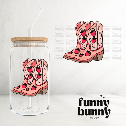 Strawberry Cowgirl Boots - UVDTF Decal