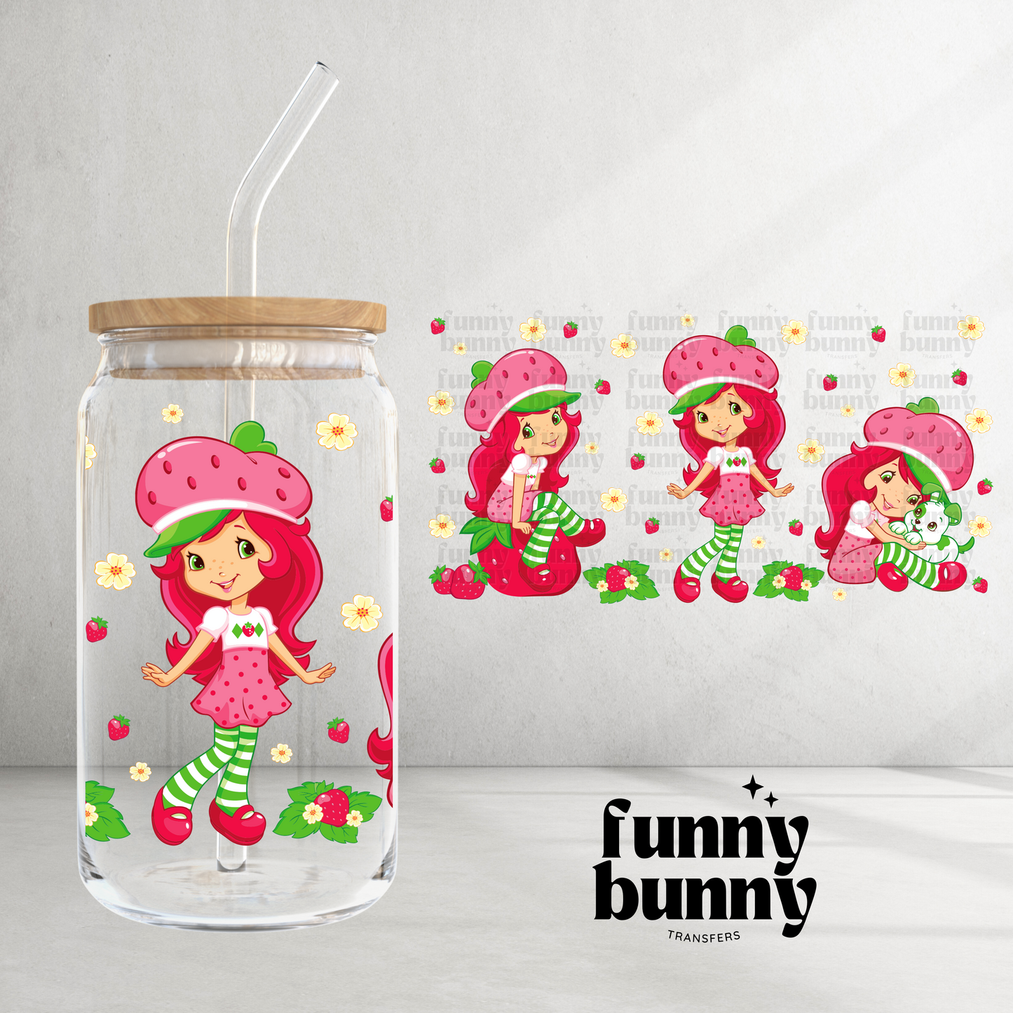 Strawberry Girl Era - 16oz UVDTF Cup Wrap