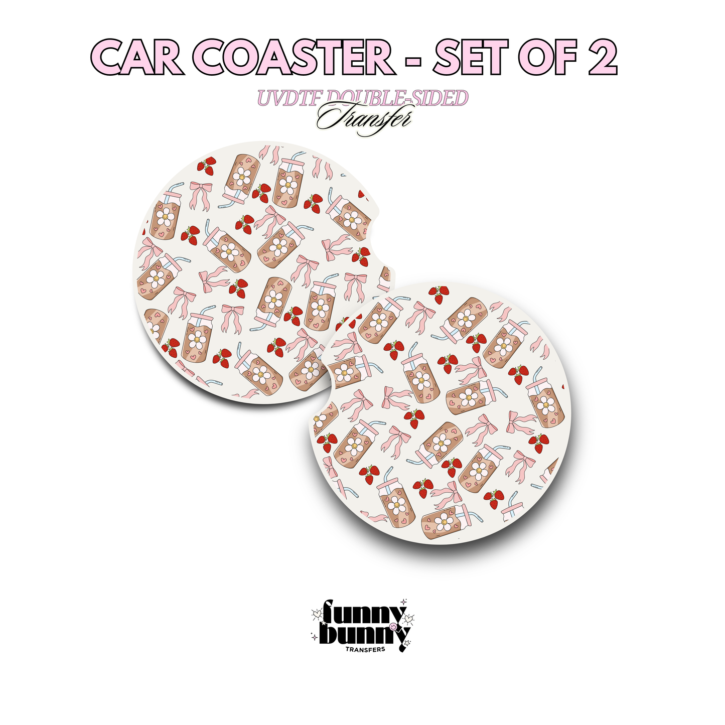 Strawberry Girl Latte - UVDTF Coaster