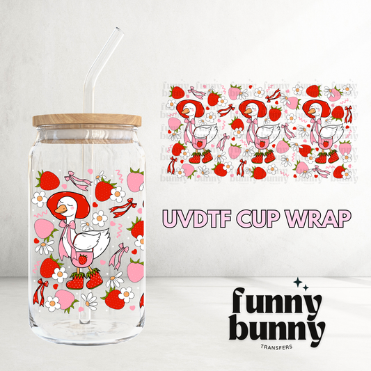 Strawberry Goose - 16oz UVDTF Cup Wrap