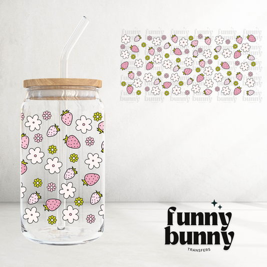 Strawberry Picnic -  16oz UVDTF Cup Wrap