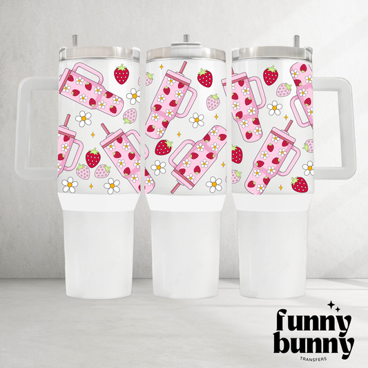 Strawberry Stan Cups - 40oz UVDTF Tumbler Wrap