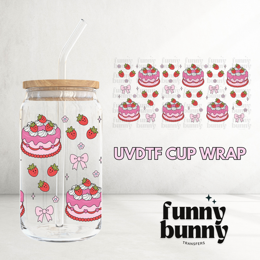 Strawberry Cakes - 16oz UVDTF Cup Wrap