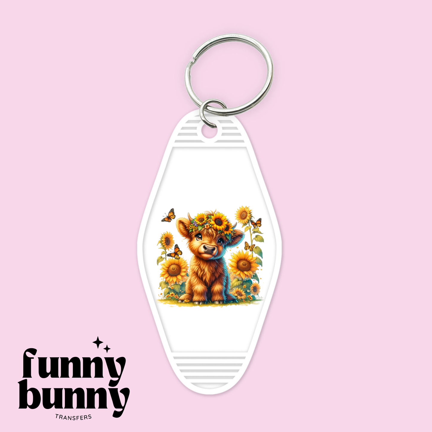 Sunflower Baby Cow - Motel Keychain
