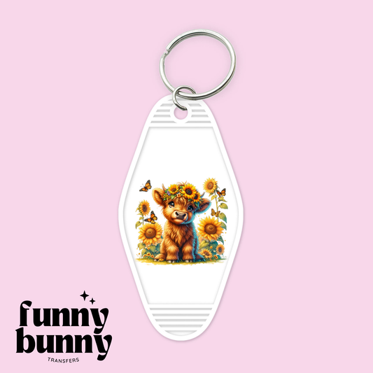 Sunflower Baby Cow - Motel Keychain