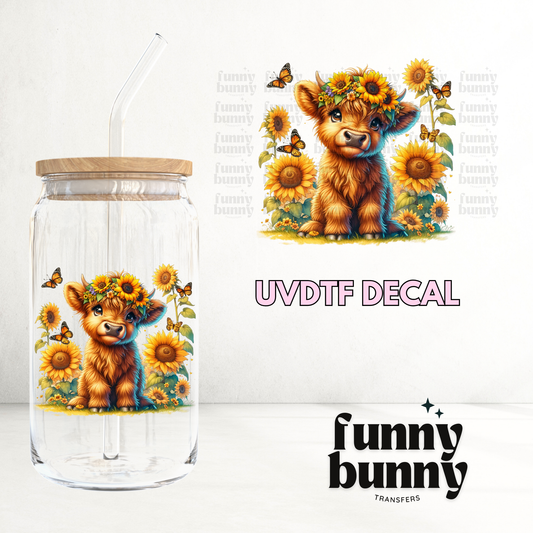 Sunflower Baby Cow - UVDTF Decal