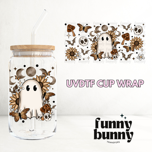 Sunflower Ghost - 16oz UVDTF Cup Wrap