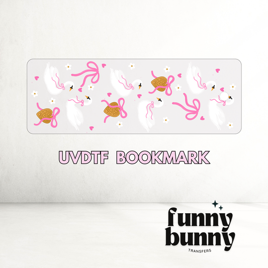 Swan Heart Bows - UVDTF Bookmark Decal