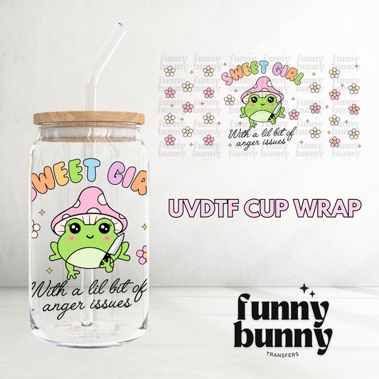 Sweet Girl Froggie - 16oz UVDTF Cup Wrap