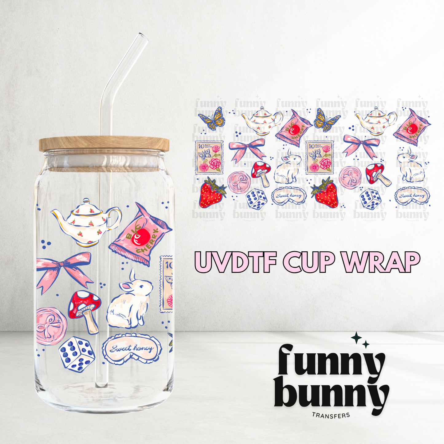 Sweet Honey Bunny - 16oz UVDTF Cup Wrap