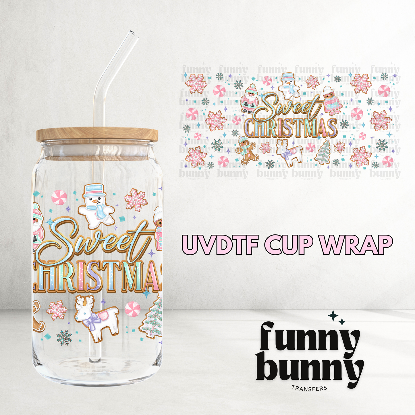 Sweet Xmas - 16oz UVDTF Cup Wrap