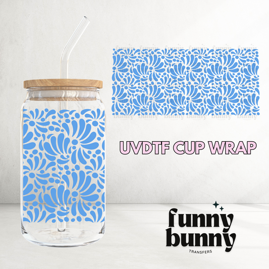 Talavera Azul - 16oz UVDTF Cup Wrap