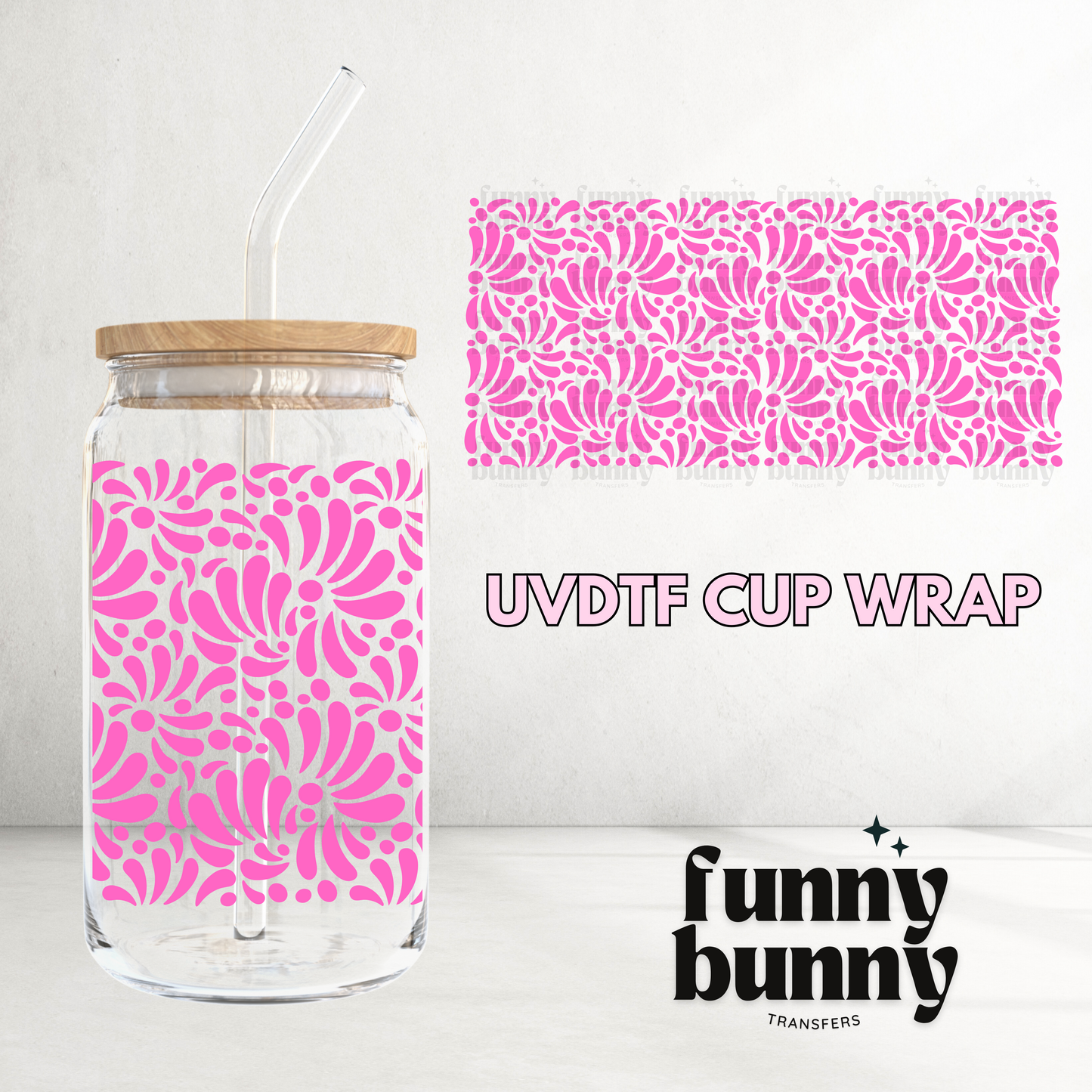 Talavera Hot Pink - 16oz UVDTF Cup Wrap