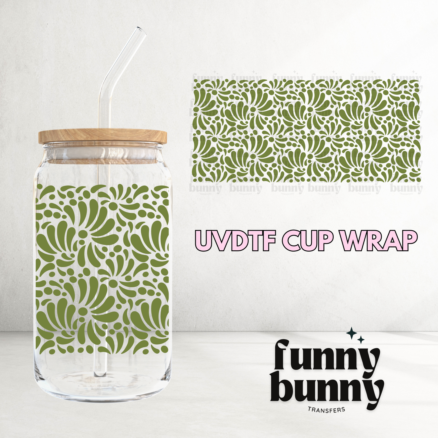 Talavera Olive - 16oz UVDTF Cup Wrap