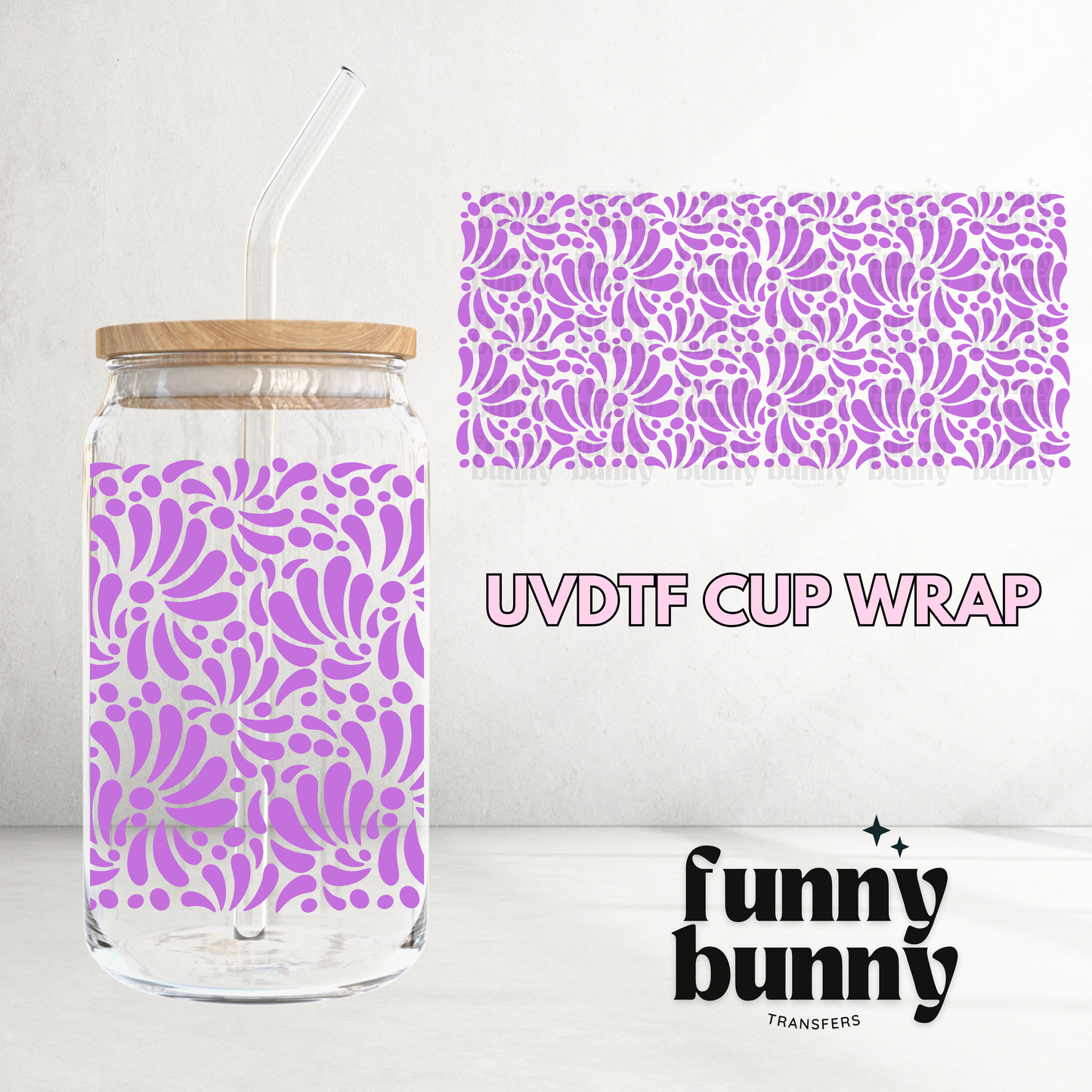 Talavera Orchid - 16oz UVDTF Cup Wrap