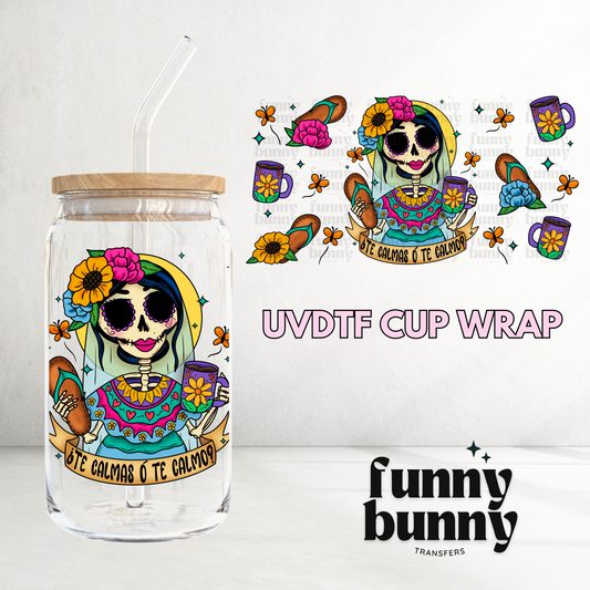 Te Calmas Skully -  16oz UVDTF Cup Wrap