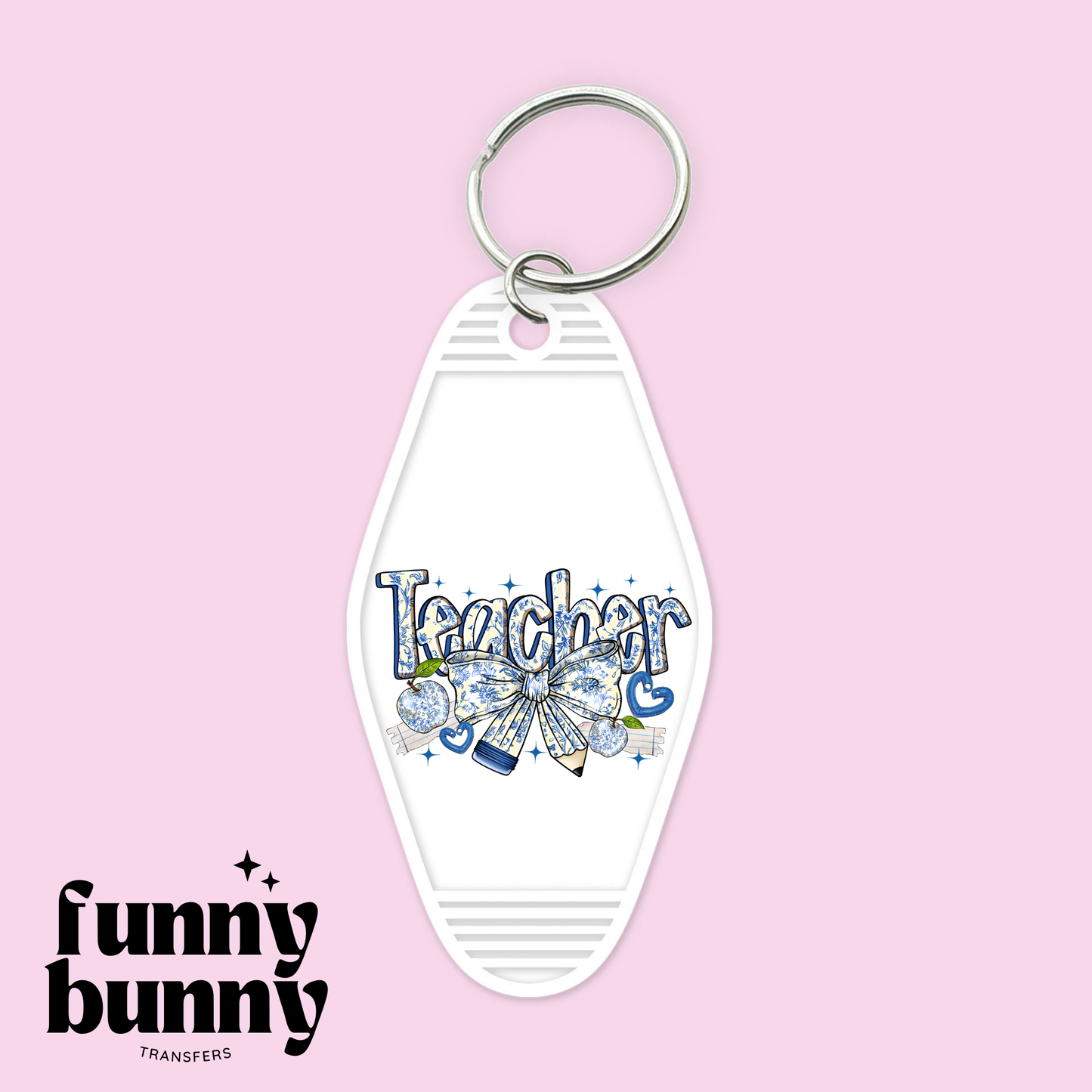 Teacher Floral Bow - Motel Keychain