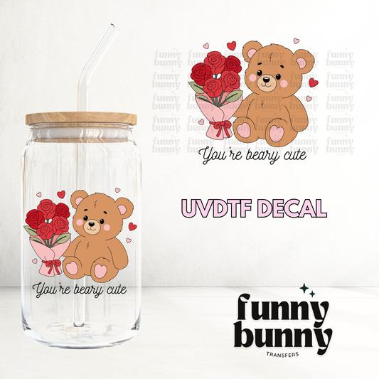 Teddy & Roses - UVDTF Decal