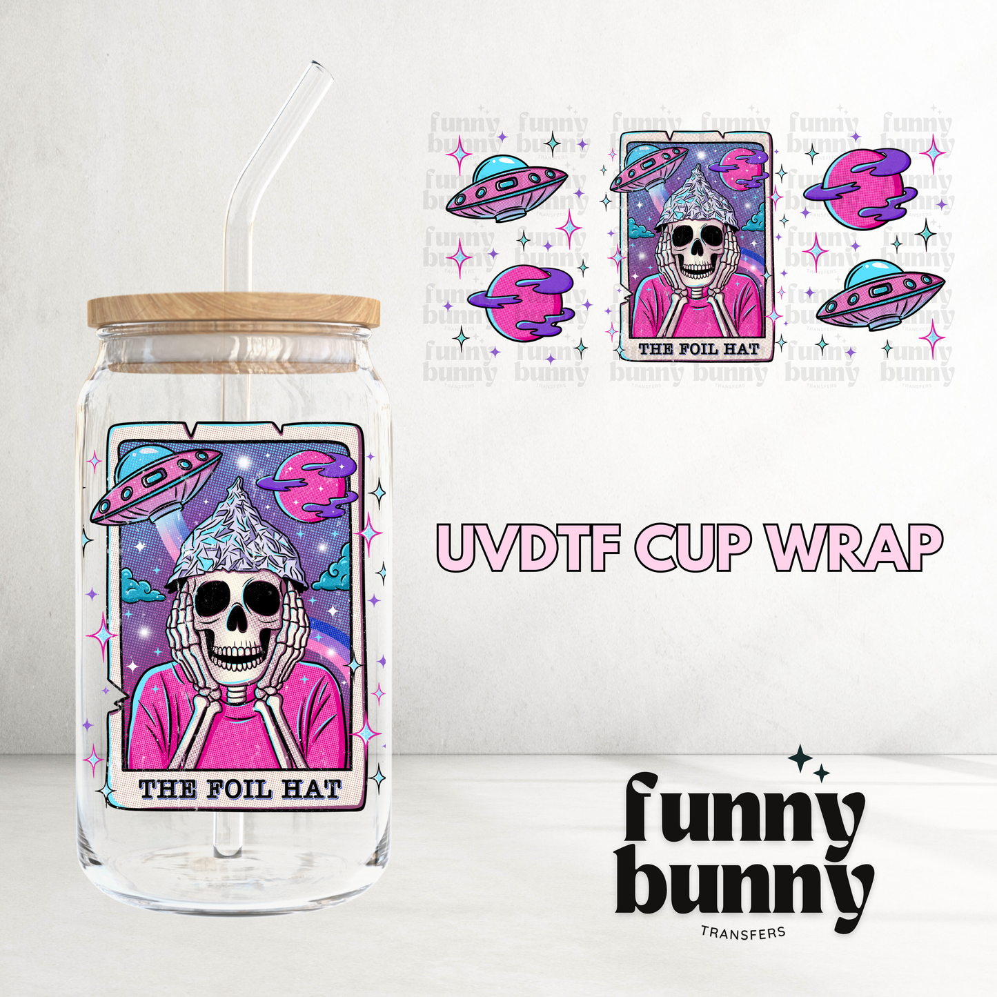 The Foil Hat - 16oz UVDTF Cup Wrap