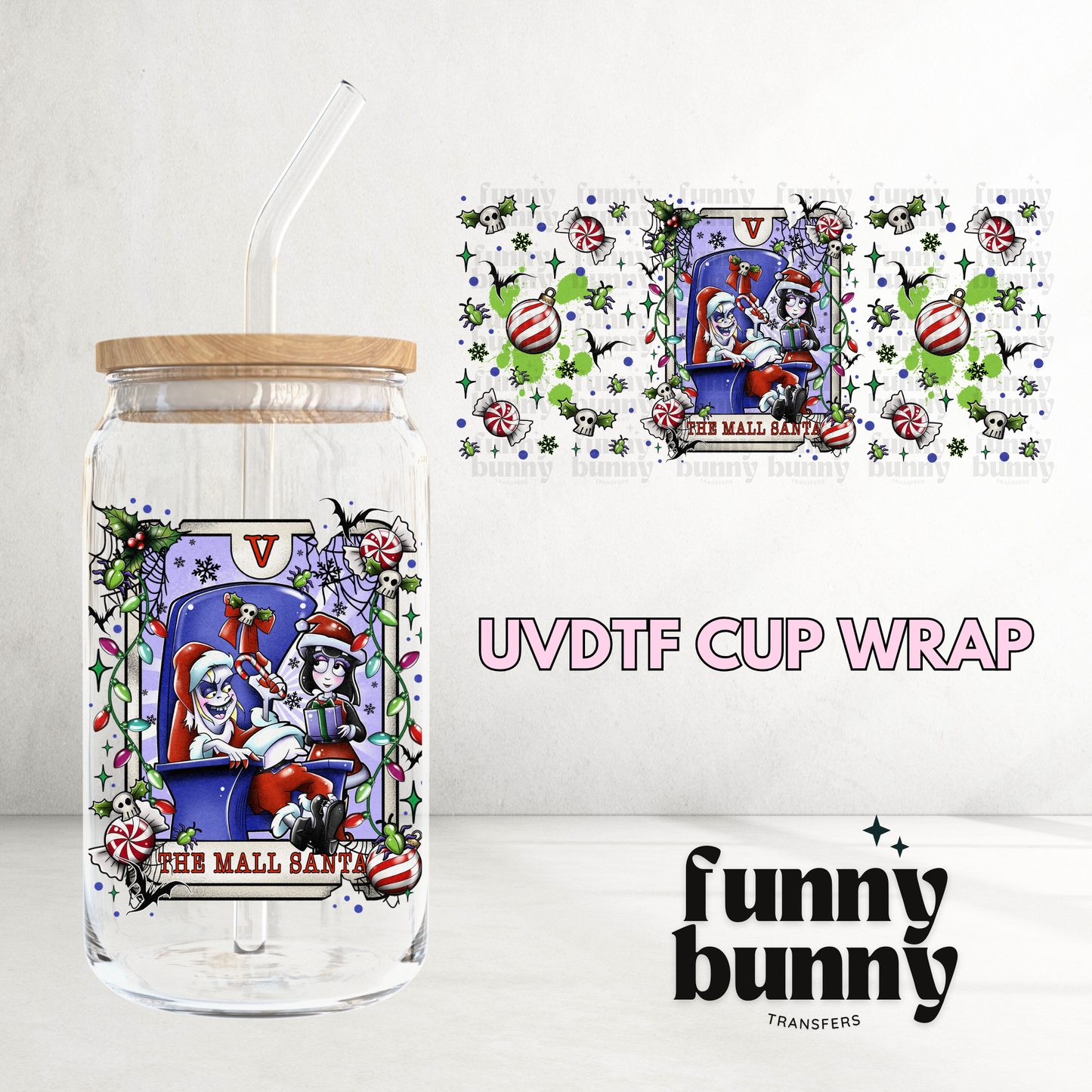 The Mall Santa - 16oz UVDTF Cup Wrap