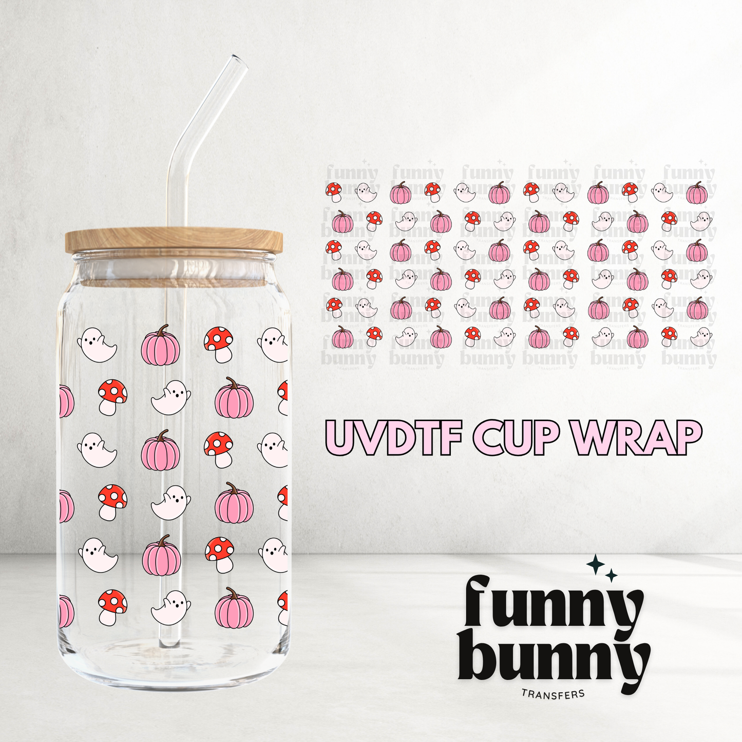 Tiny Ghost Pumpkin - 16oz UVDTF Cup Wrap