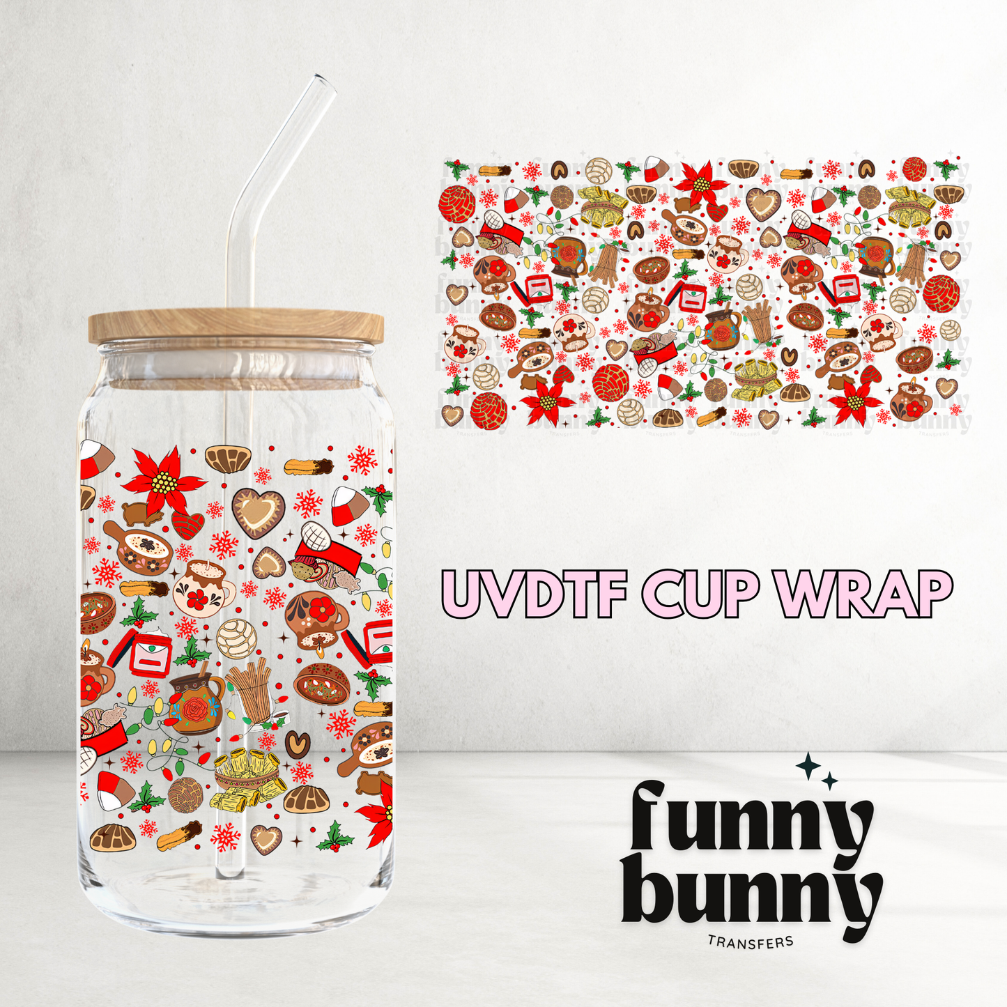 Tis The Season Conchas - 16oz UVDTF Cup Wrap