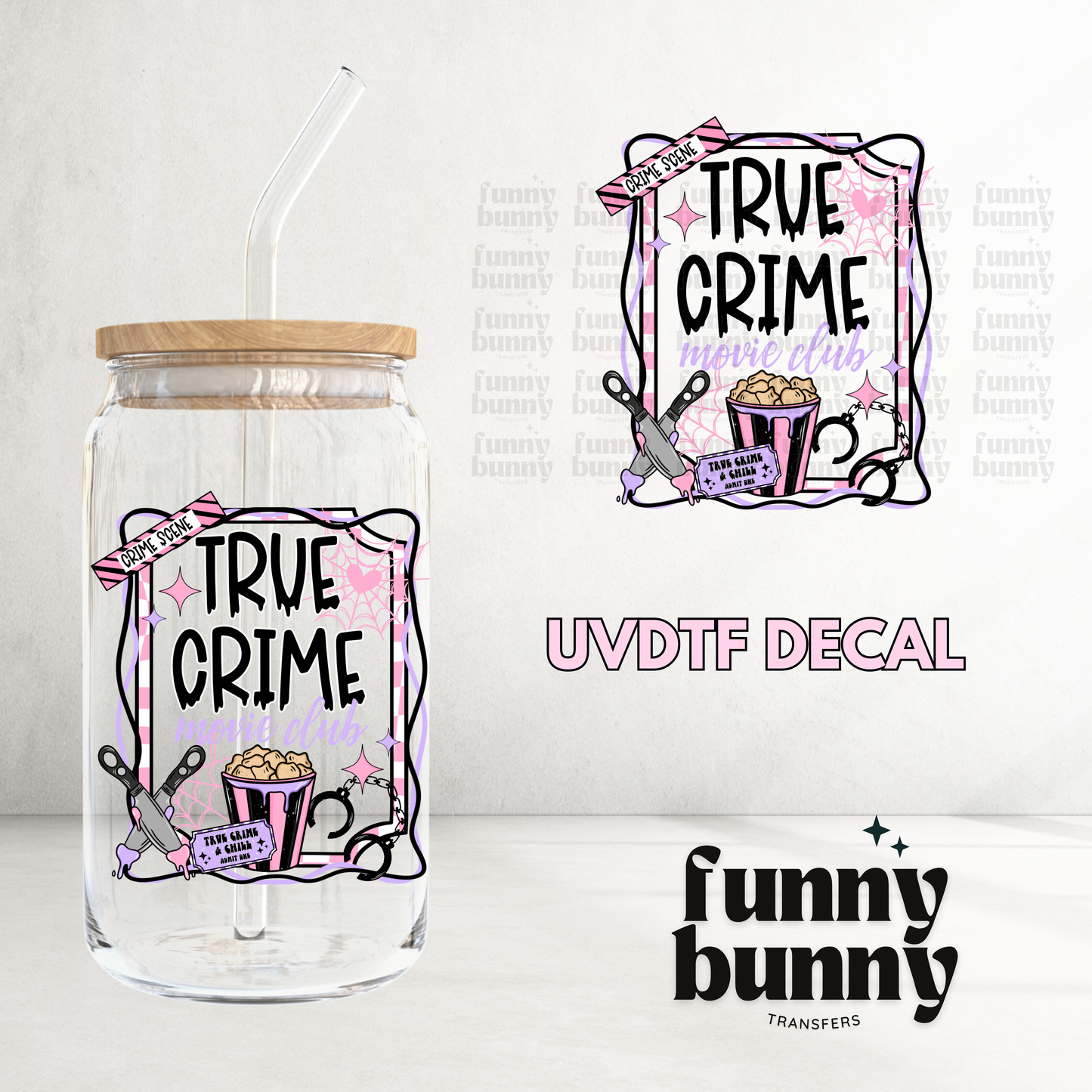 True Crime Movie Club - UVDTF Decal