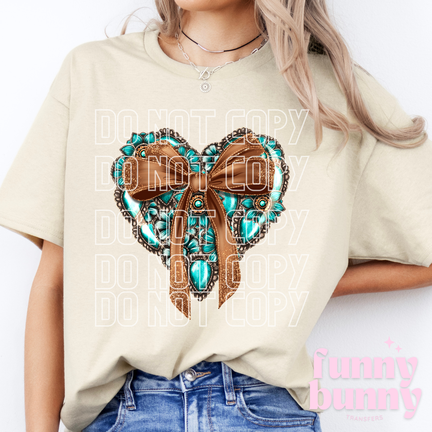 Turquoise Conchos Heart - DTF Transfer