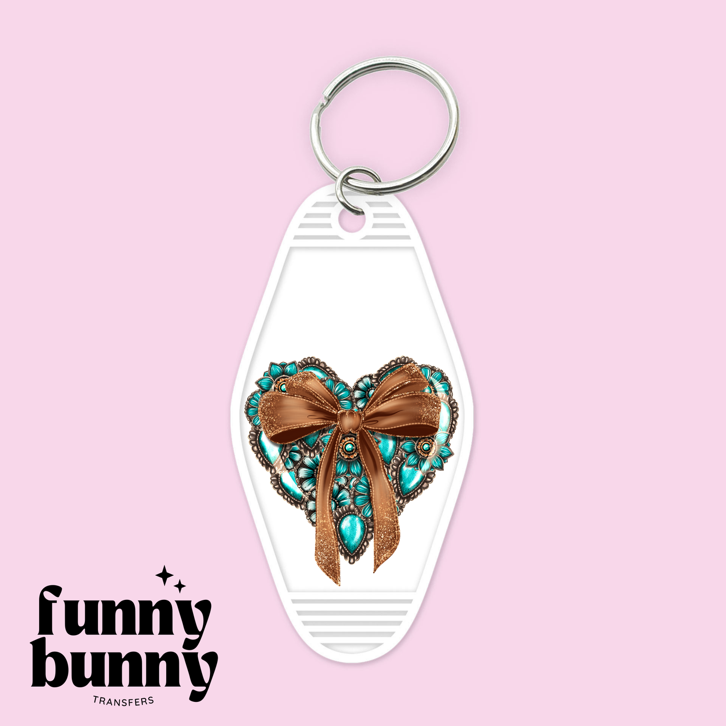 Turquoise Conchos Heart - Motel Keychain