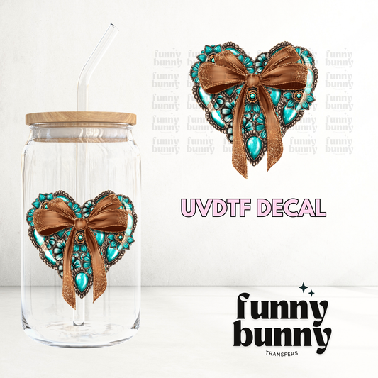 Turquoise Conchos Heart - UVDTF Decal