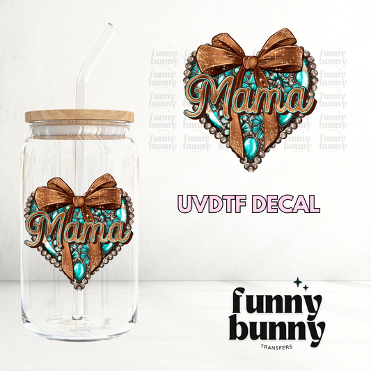 Turquoise Conchos Mama Heart - UVDTF Decal