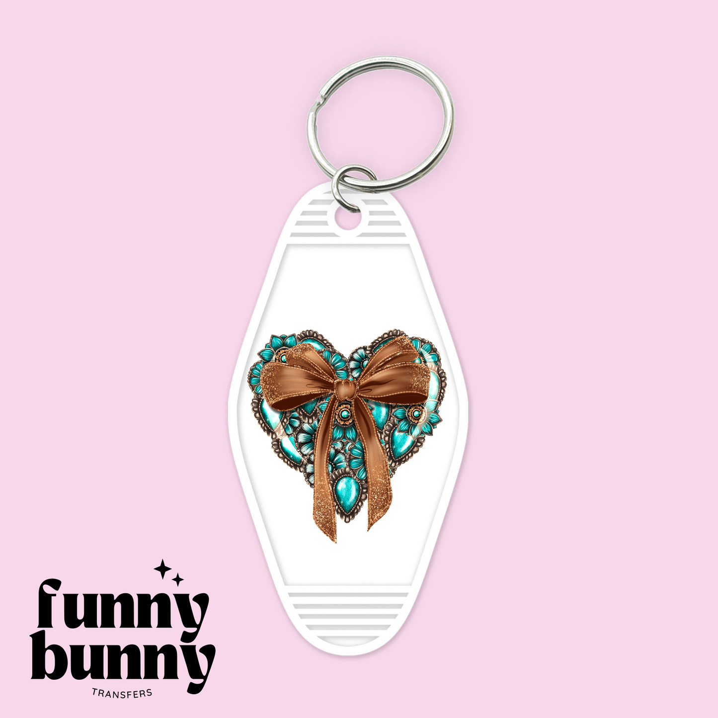 Turquoise Conchos Mini Heart - Motel Keychain