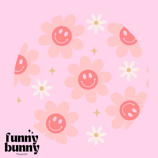 Pink Smiley Daisies - UVDTF Lid Decal