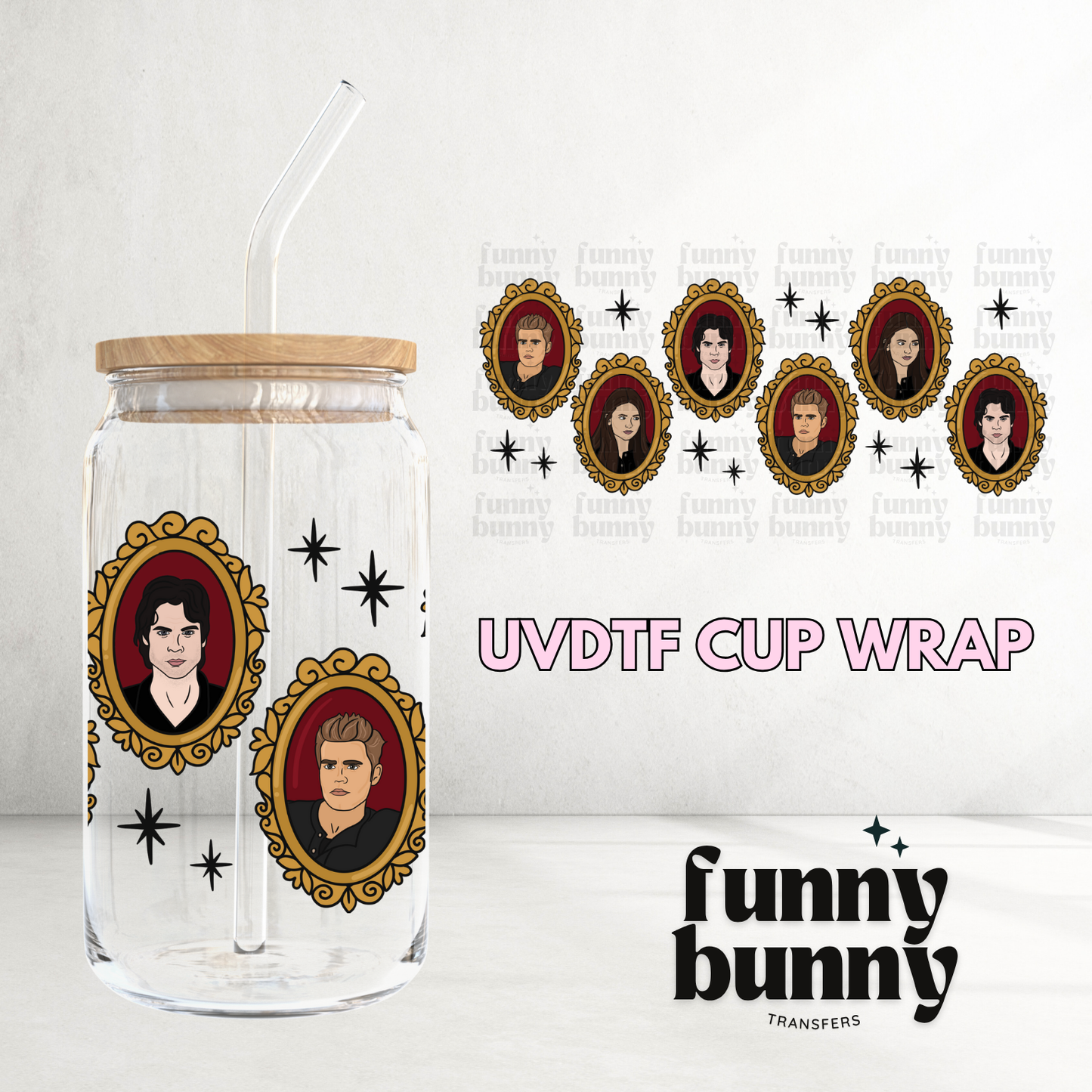 Vampire Diaries Lockets - 16oz UVDTF Cup Wrap