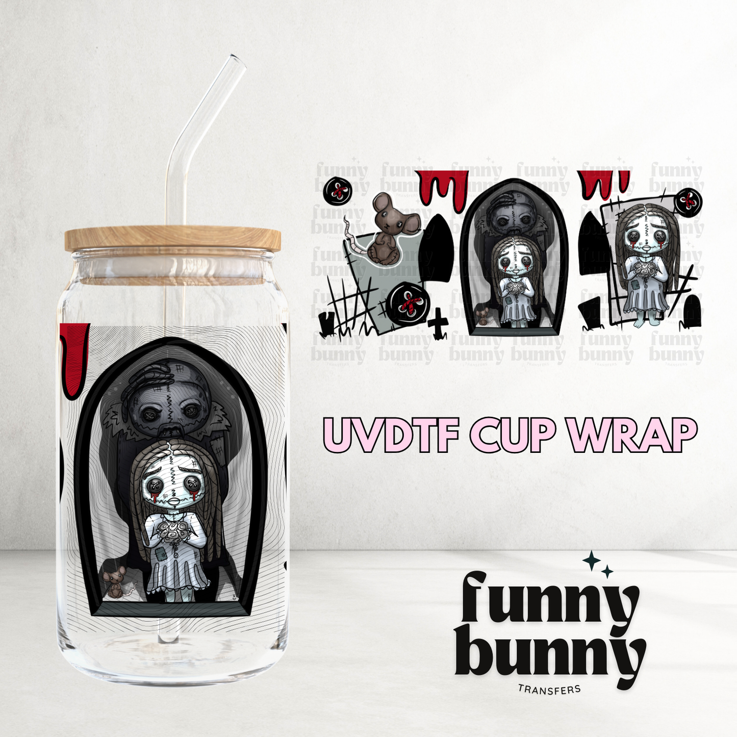 Vampire Rag Doll - 16oz UVDTF Cup Wrap