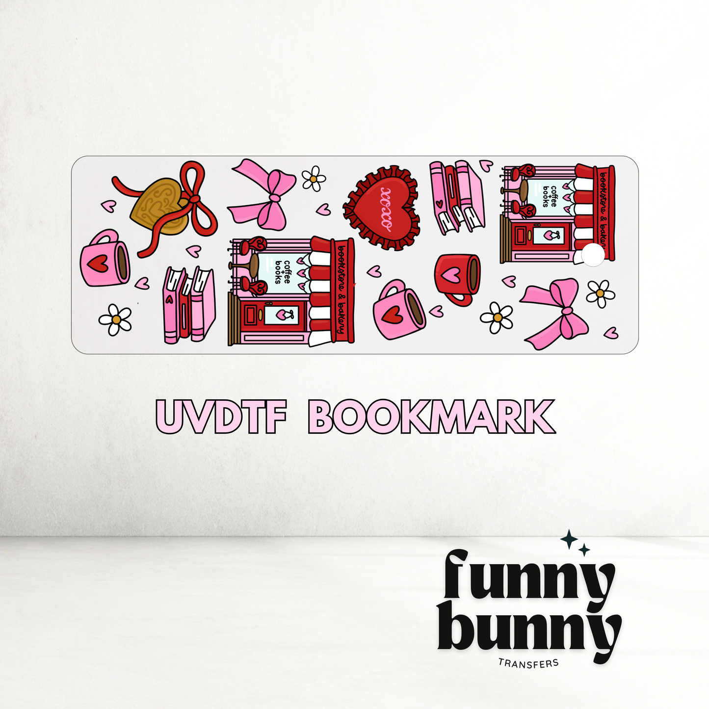 Vday Bookstore Bakery  - UVDTF Bookmark Decal