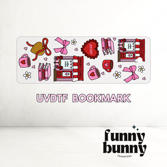 Vday Bookstore Bakery  - UVDTF Bookmark Decal