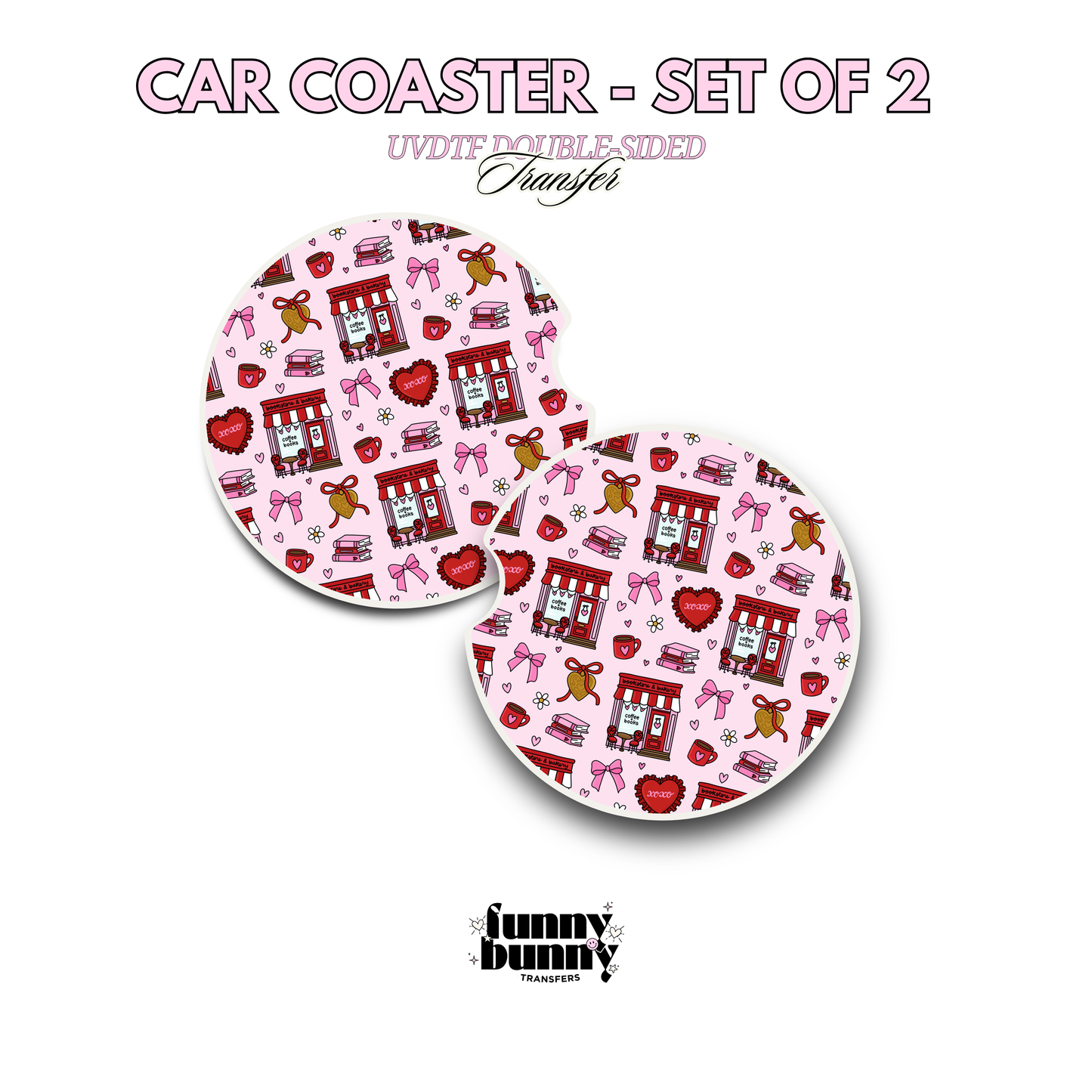 Vday Bookstore Bakery - UVDTF Coaster