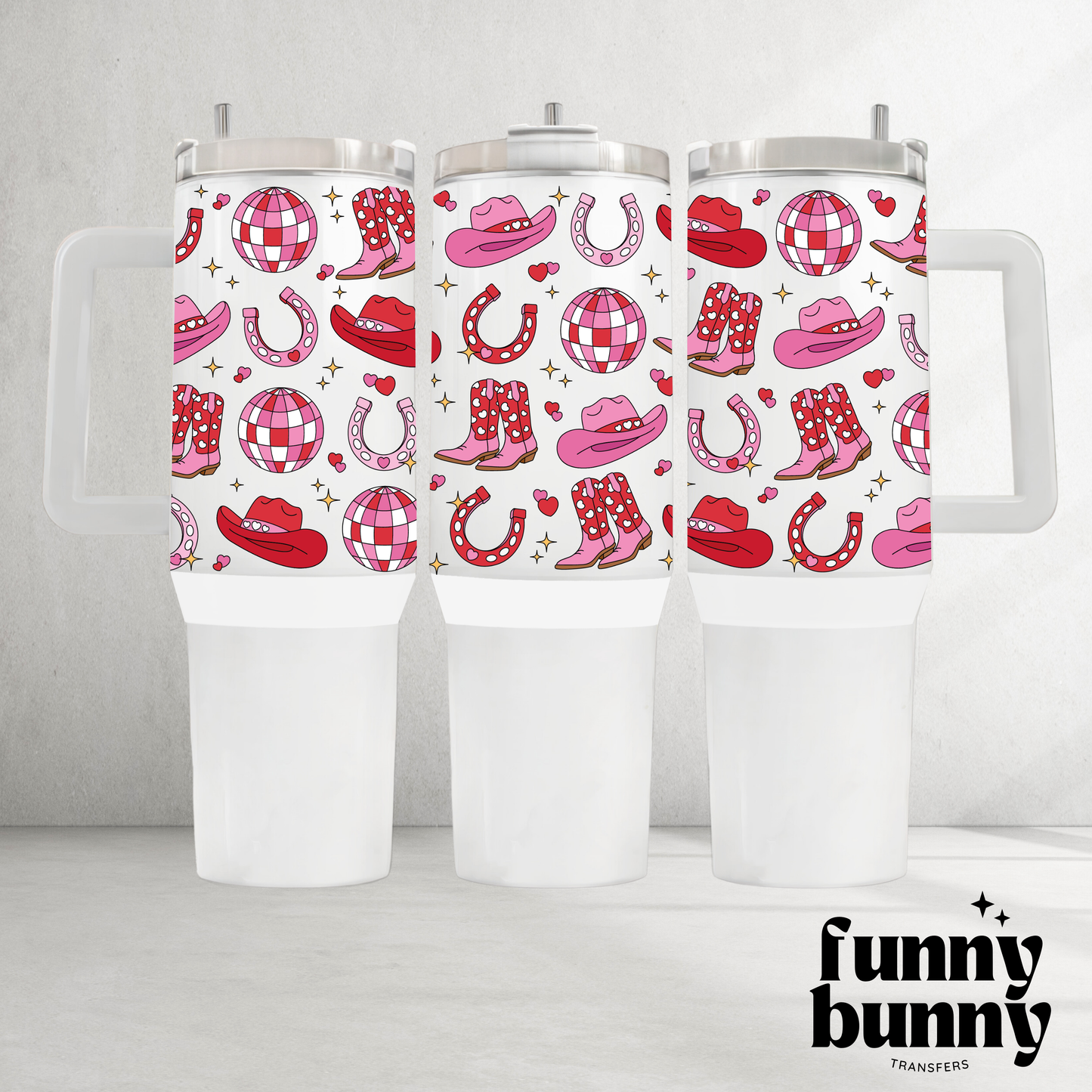 Valentine Cowgirl - 40oz UVDTF Tumbler Wrap