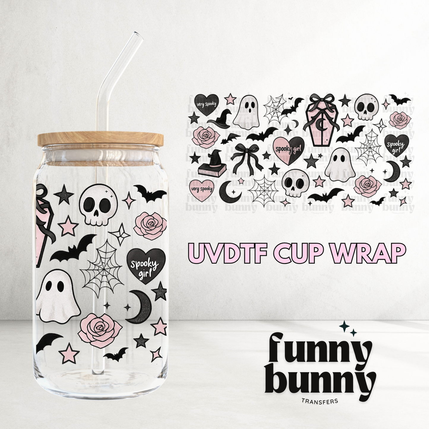 Very Spooky Girl - 16oz UVDTF Cup Wrap