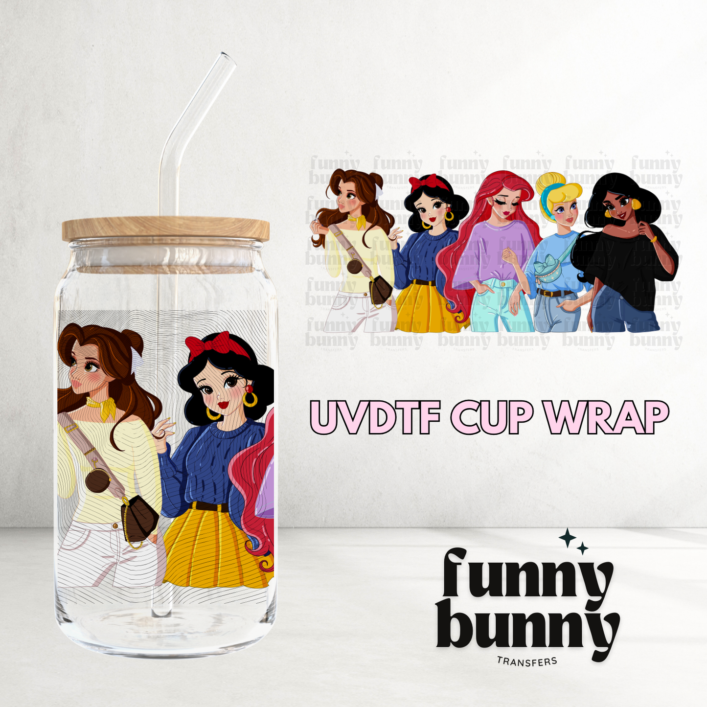 Vintage Castle Girls - 16oz UVDTF Cup Wrap