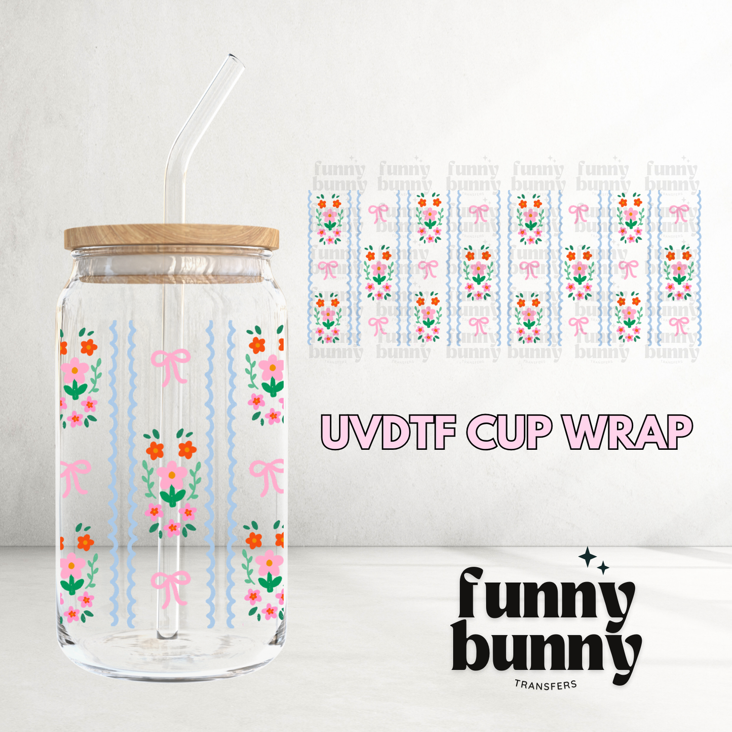Vintage Floral Bouquet - 16oz UVDTF Cup Wrap