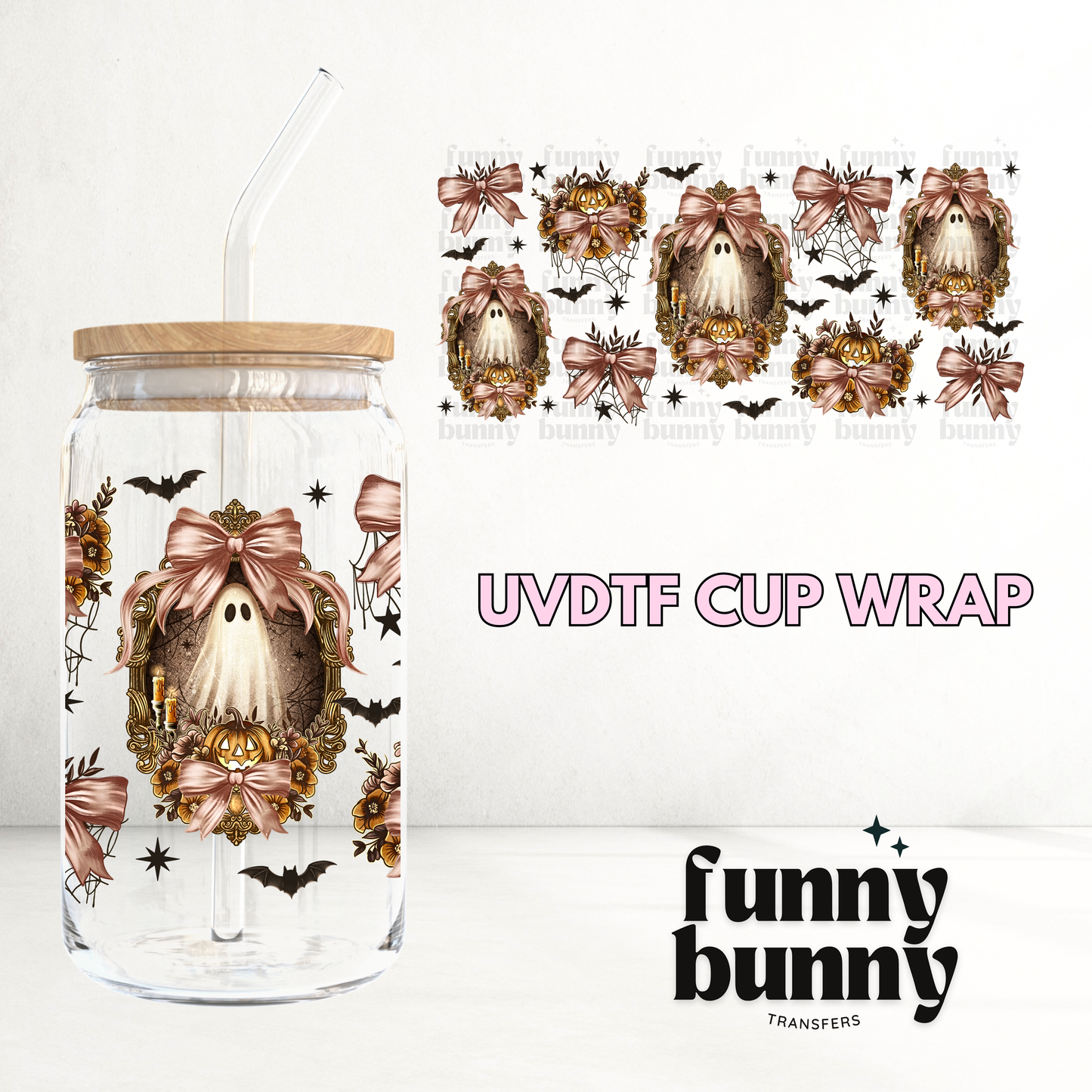 Vintage Ghost - 16oz UVDTF Cup Wrap